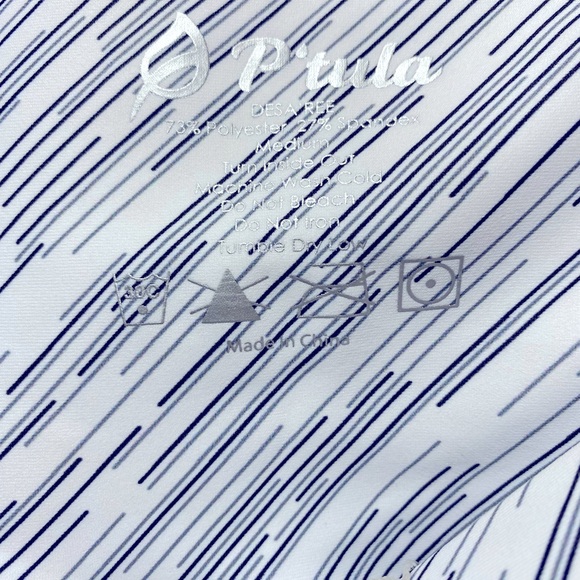 NWT P'tula Desa’ree White With Black Detail Leggings Size M - Picture 6 of 7